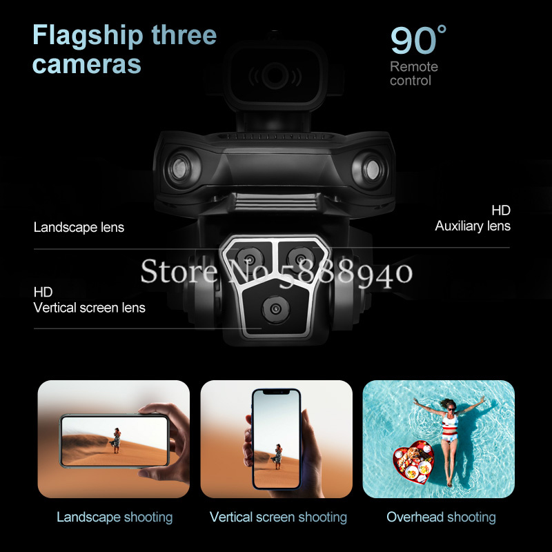 8K Three Camera WIFI FPV RC Dr - Fpv Drone Camera review and price